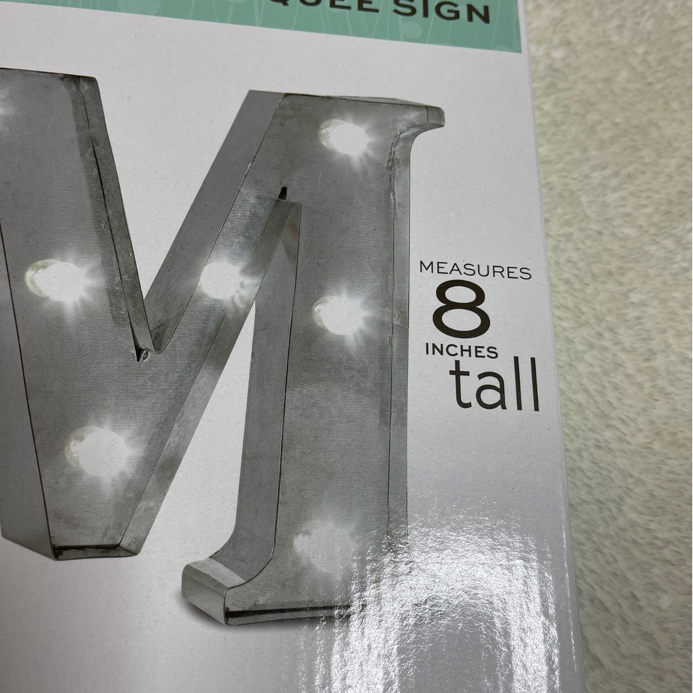 Home Collection “M” Marquee Metal LED Sign - Picture 11 of 16
